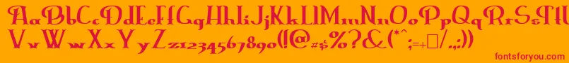 Erasmusi-Schriftart – Rote Schriften auf orangefarbenem Hintergrund