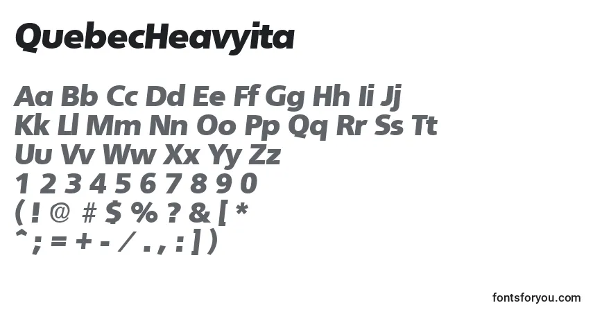 A fonte QuebecHeavyita – alfabeto, números, caracteres especiais