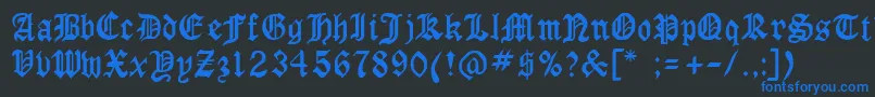 LaserlondonRegular Font – Blue Fonts on Black Background