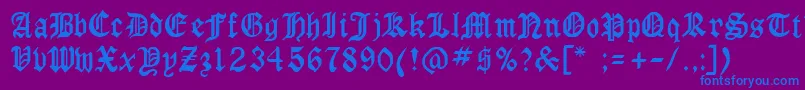 LaserlondonRegular Font – Blue Fonts on Purple Background