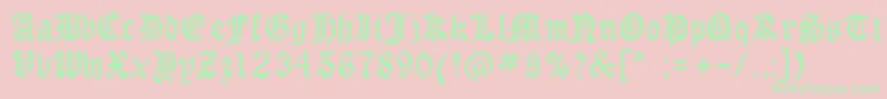 LaserlondonRegular Font – Green Fonts on Pink Background