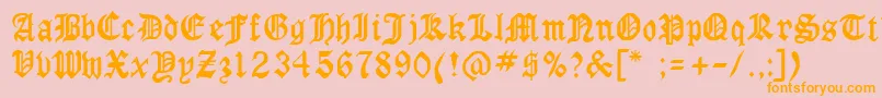 LaserlondonRegular Font – Orange Fonts on Pink Background