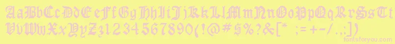 LaserlondonRegular Font – Pink Fonts on Yellow Background