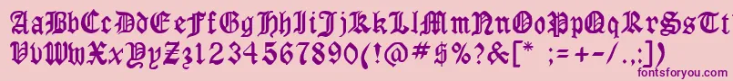 LaserlondonRegular Font – Purple Fonts on Pink Background