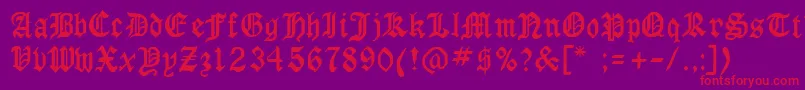 LaserlondonRegular Font – Red Fonts on Purple Background