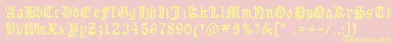 LaserlondonRegular Font – Yellow Fonts on Pink Background