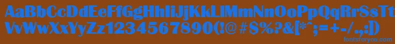 Шрифт GrenobleserialHeavyRegular – синие шрифты на коричневом фоне