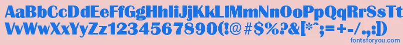 GrenobleserialHeavyRegular Font – Blue Fonts on Pink Background