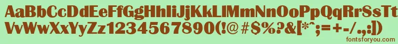 GrenobleserialHeavyRegular Font – Brown Fonts on Green Background