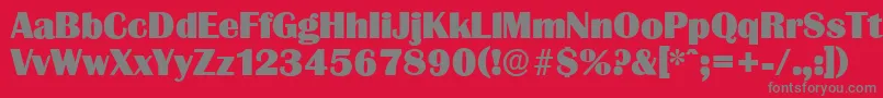 GrenobleserialHeavyRegular-Schriftart – Graue Schriften auf rotem Hintergrund