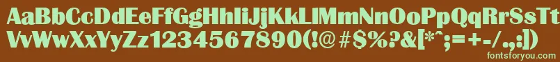 GrenobleserialHeavyRegular Font – Green Fonts on Brown Background