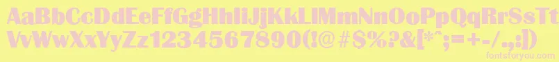 GrenobleserialHeavyRegular Font – Pink Fonts on Yellow Background