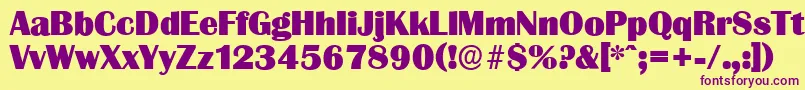 GrenobleserialHeavyRegular Font – Purple Fonts on Yellow Background