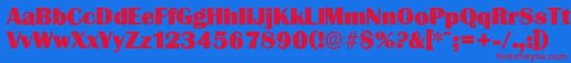 GrenobleserialHeavyRegular Font – Red Fonts on Blue Background