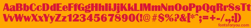 GrenobleserialHeavyRegular Font – Red Fonts on Orange Background
