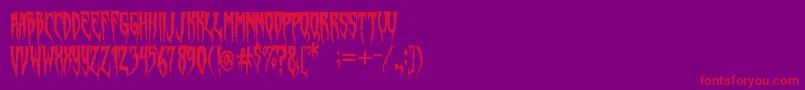 SwampWitch-Schriftart – Rote Schriften auf violettem Hintergrund