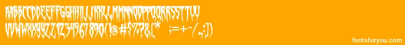 Fonte SwampWitch – fontes brancas em um fundo laranja