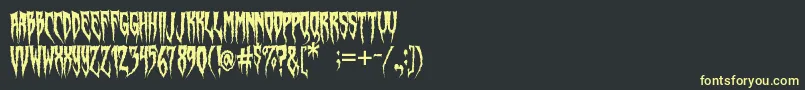 フォントSwampWitch – 黒い背景に黄色の文字