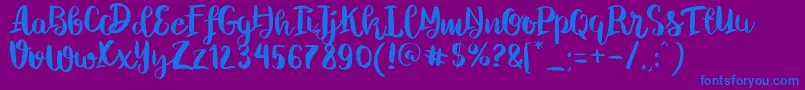 ChelseaBrushScript Font – Blue Fonts on Purple Background