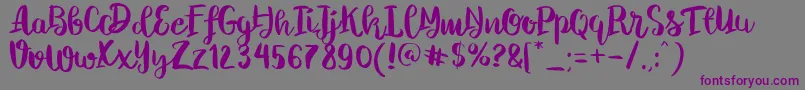 ChelseaBrushScript Font – Purple Fonts on Gray Background