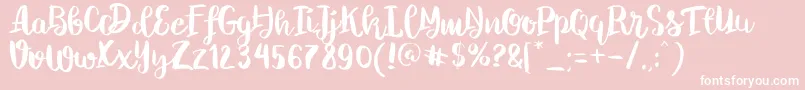 フォントChelseaBrushScript – ピンクの背景に白い文字