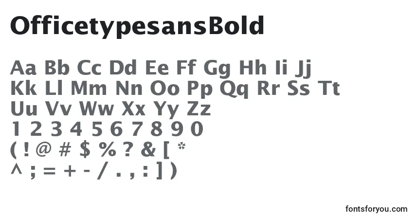 characters of officetypesansbold font, letter of officetypesansbold font, alphabet of  officetypesansbold font