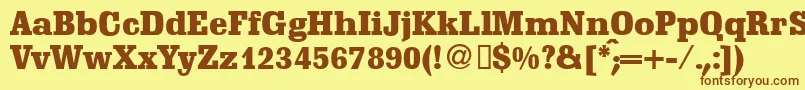 フォントScoutdbNormal – 茶色の文字が黄色の背景にあります。