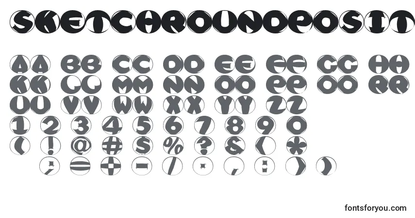 Sketchroundpositiveフォント–アルファベット、数字、特殊文字