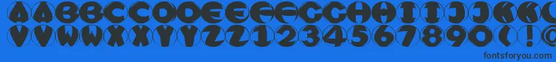 Шрифт Sketchroundpositive – чёрные шрифты на синем фоне