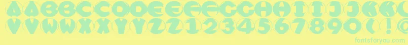 Sketchroundpositive Font – Green Fonts on Yellow Background