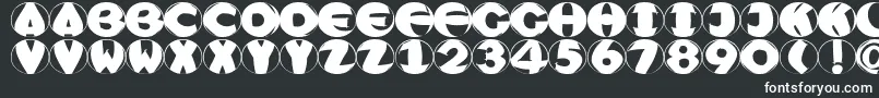 Sketchroundpositive-fontti – valkoiset fontit mustalla taustalla