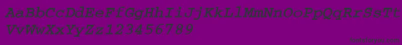 CourierBoldoA-fontti – mustat fontit violetilla taustalla