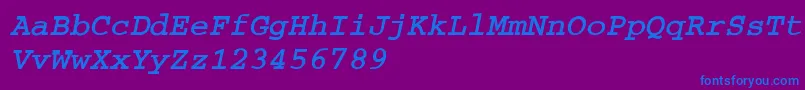 CourierBoldoA Font – Blue Fonts on Purple Background