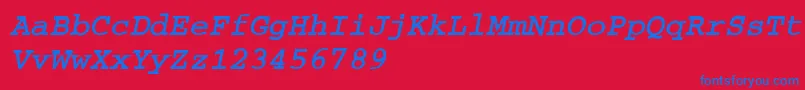 CourierBoldoA Font – Blue Fonts on Red Background