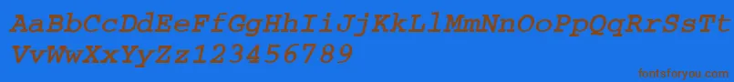 Police CourierBoldoA – polices brunes sur fond bleu