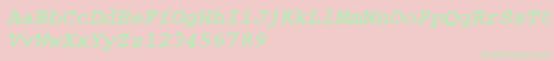 CourierBoldoA Font – Green Fonts on Pink Background