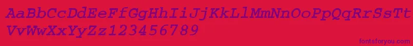 CourierBoldoA Font – Purple Fonts on Red Background