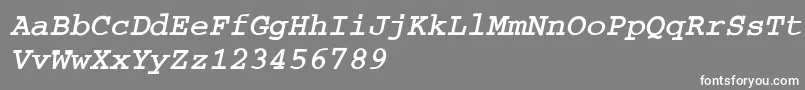 フォントCourierBoldoA – 灰色の背景に白い文字