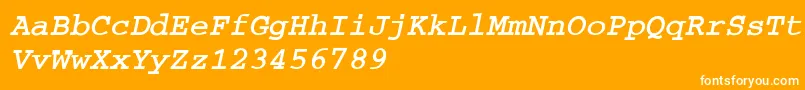 フォントCourierBoldoA – オレンジの背景に白い文字