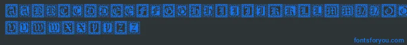 Xmascaps Font – Blue Fonts on Black Background
