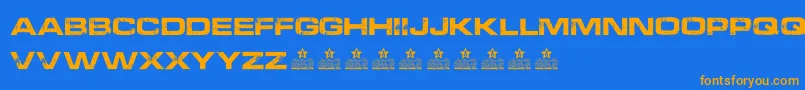 ProgressPersonalUse Font – Orange Fonts on Blue Background