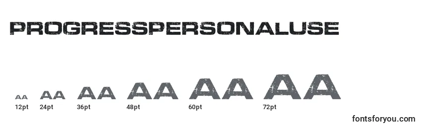 ProgressPersonalUse Font Sizes