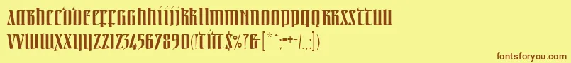 Más sobre la fuente Linotypeirishtext fuente Linotypeirishtext – Fuentes Marrones Sobre Fondo Amarillo