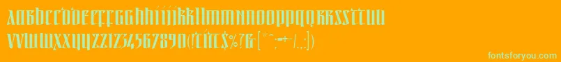 Linotypeirishtext Font – Green Fonts on Orange Background