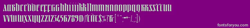 Linotypeirishtext Font – Green Fonts on Purple Background