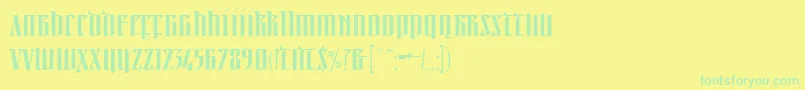 Linotypeirishtext Font – Green Fonts on Yellow Background