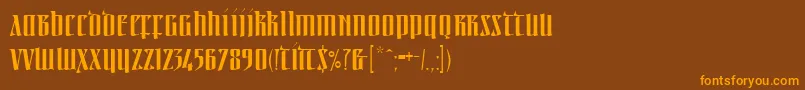 Linotypeirishtext Font – Orange Fonts on Brown Background