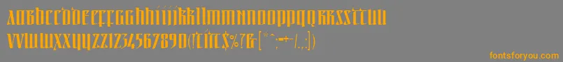 Linotypeirishtext Font – Orange Fonts on Gray Background