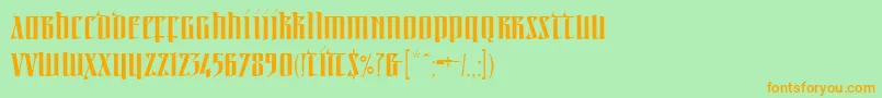 Linotypeirishtext Font – Orange Fonts on Green Background