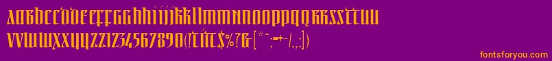 Linotypeirishtext Font – Orange Fonts on Purple Background